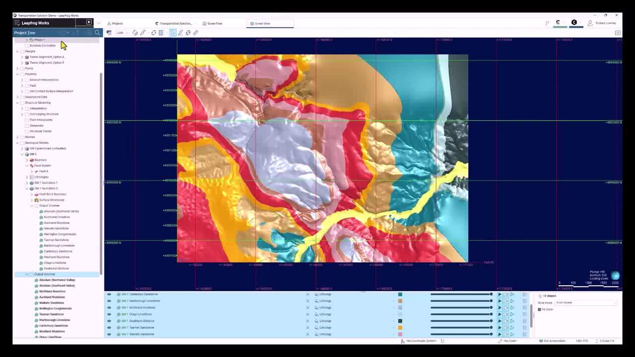 Mapas renderizados e blocos de títulos com o uso do Leapfrog Works