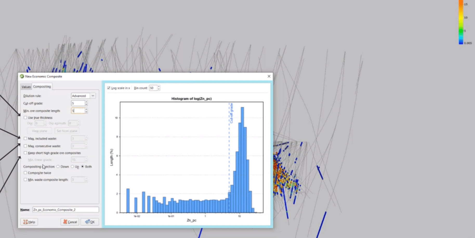 Using Economic compositing in Leapfrog Geo