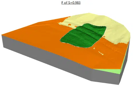  Fully specified with default optimization settings had less than 5% difference with PLAXIS LE analysis