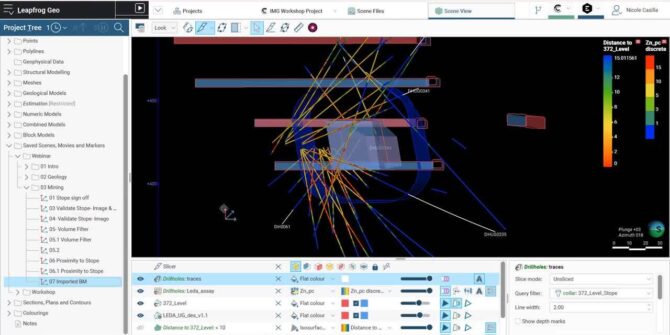 a screenshot of geological modelling from Leapfrog Geo