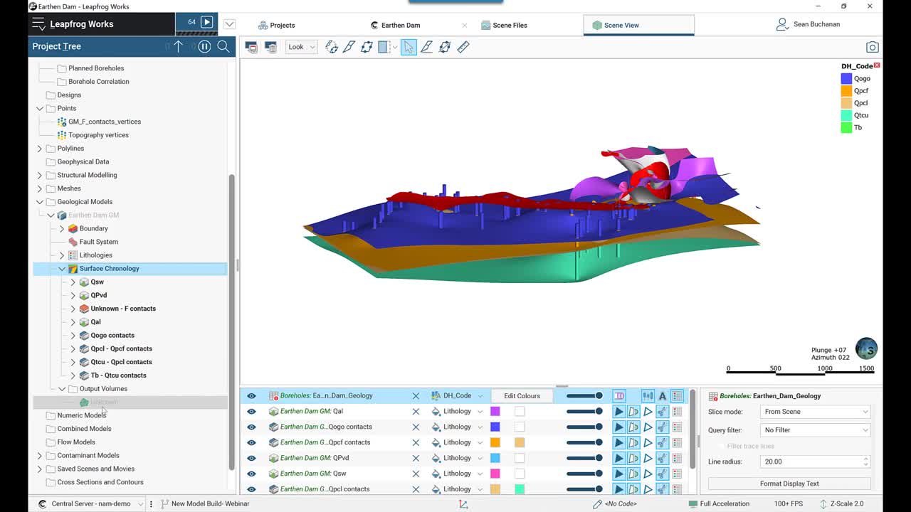 Leapfrog Works – Building a 3D Geologic Model of an Earthen Dam Site